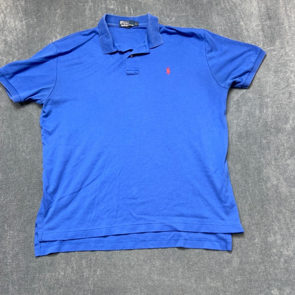 VTG Polo By Ralph Lauren Shirt Mens Large Blue Cotton Tennis Sportswear Outdoor